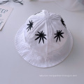 Children's Fisherman Hat Bucket Basin Cap Maple Leaf Embroidery Outdoor Travel Sunhat Boy Girls CDMZBU-038 1-3 Years Printed 50g